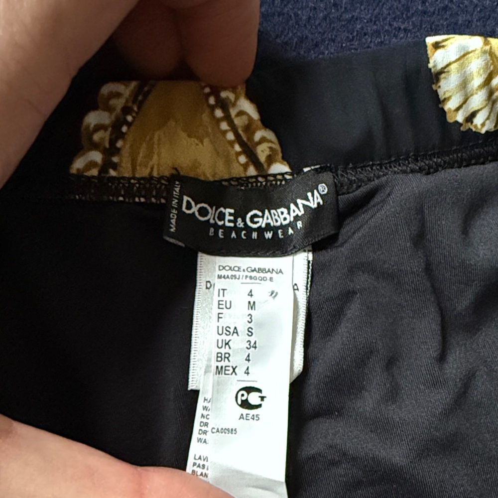 Dolce & Gabbana Black Swim Briefs with Gold Sacred Heart Motif - Picture 3 of 5